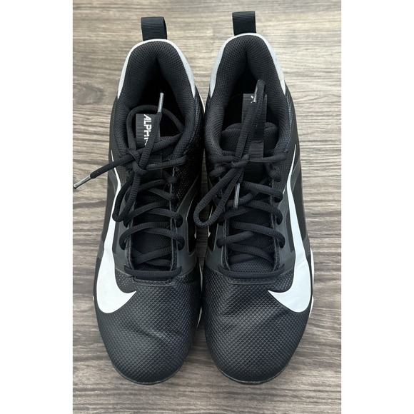 Nike FQ3875-001 Alpha Menace 4 Shark Men\'s 8.5 Wide Football Cleats Black White